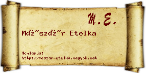 Mészár Etelka névjegykártya